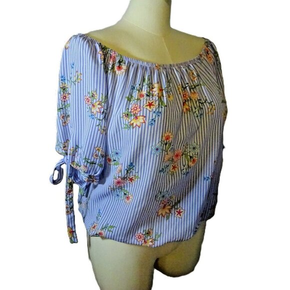 Haute Project 3XL Lightweight Short Sleeve Elastic Collar/Shldr Polyester Blouse - Picture 3 of 8